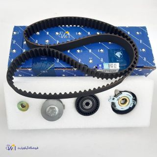 مجموعه تسمه تایمینگ 132 دندانه با غلتک تسمه سفت کن وهرزگرد-موتور رنو تندر K4M
